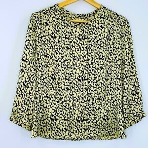 J. Crew 100% Silk Snow Leopard Harlow Boxy Blouse